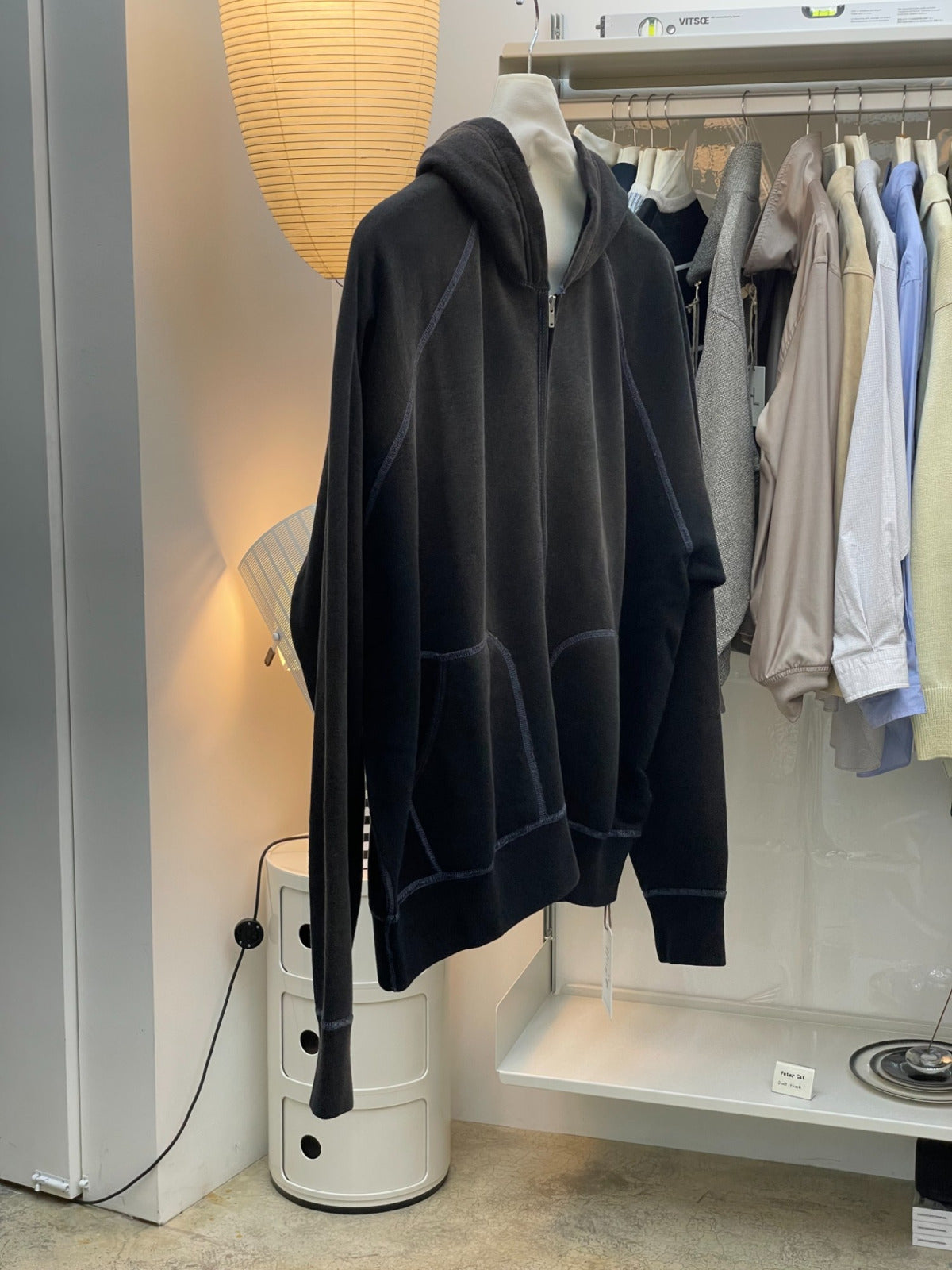 HERILL ZIP UP HOODED SWEATSHIRT BLACK