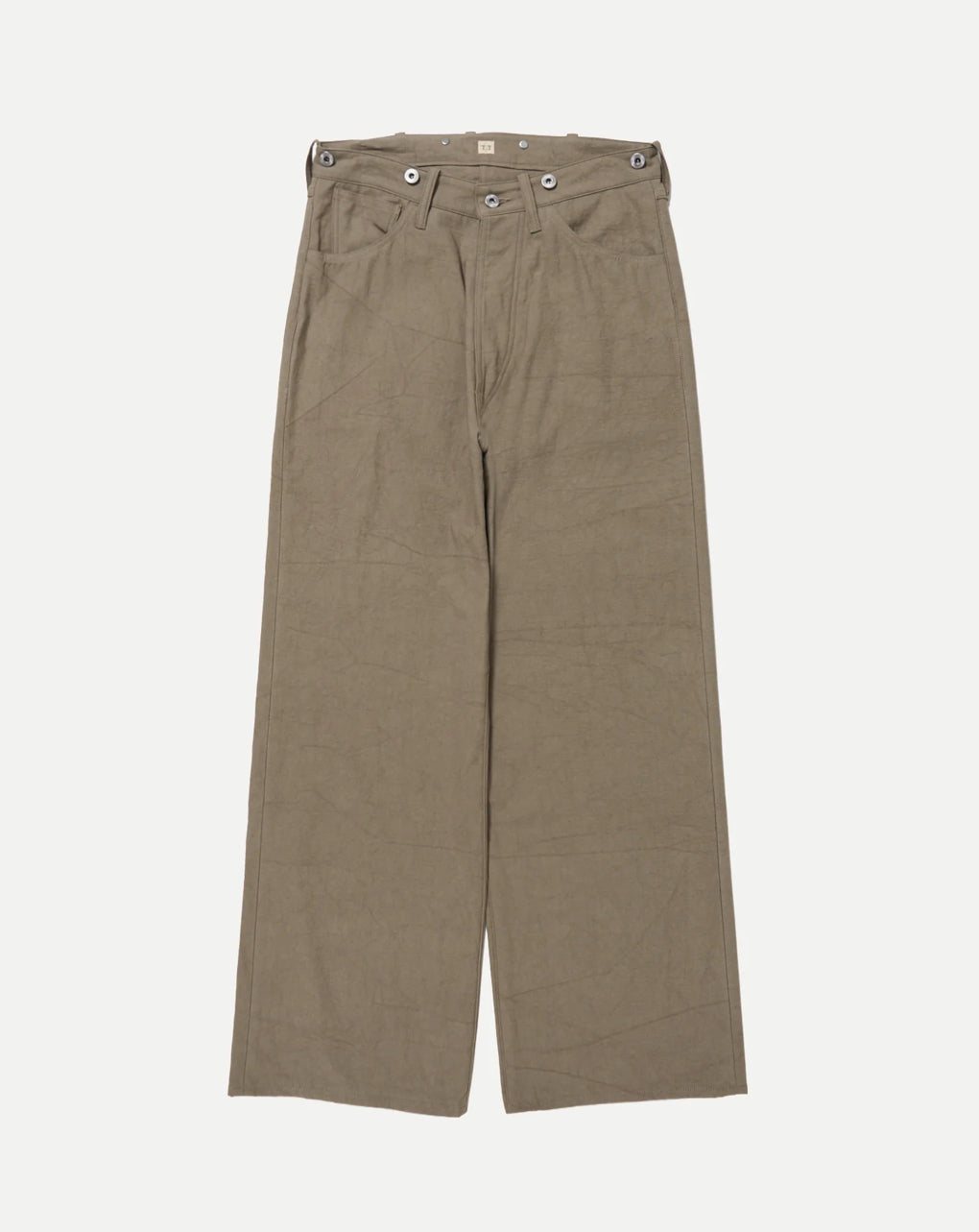 TAIGA TAKAHASHI BUCKLE-BACKED TROUSERS BEIGE