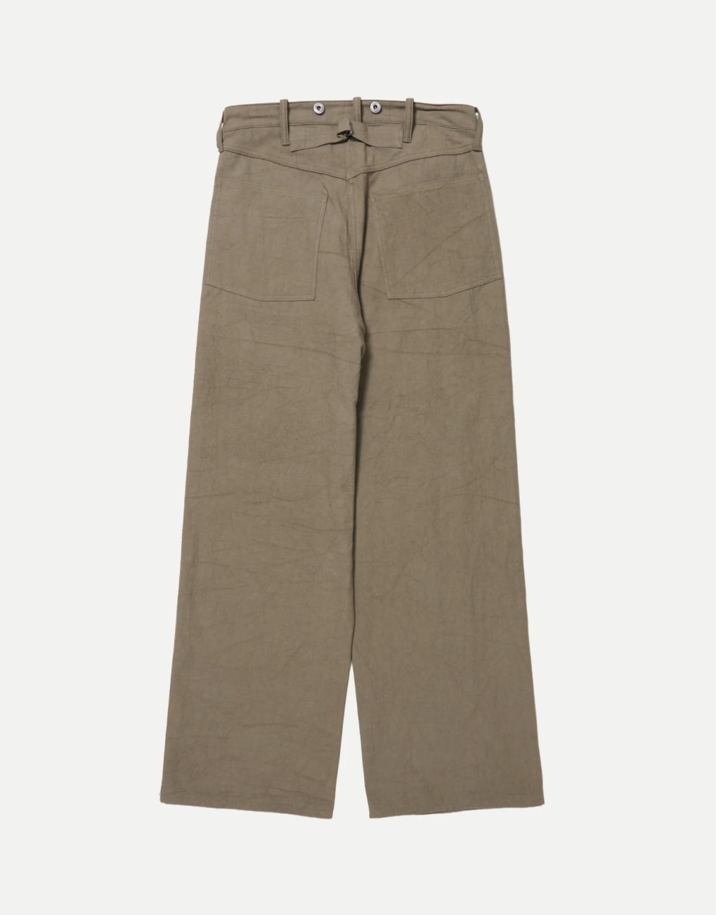 TAIGA TAKAHASHI BUCKLE-BACKED TROUSERS BEIGE