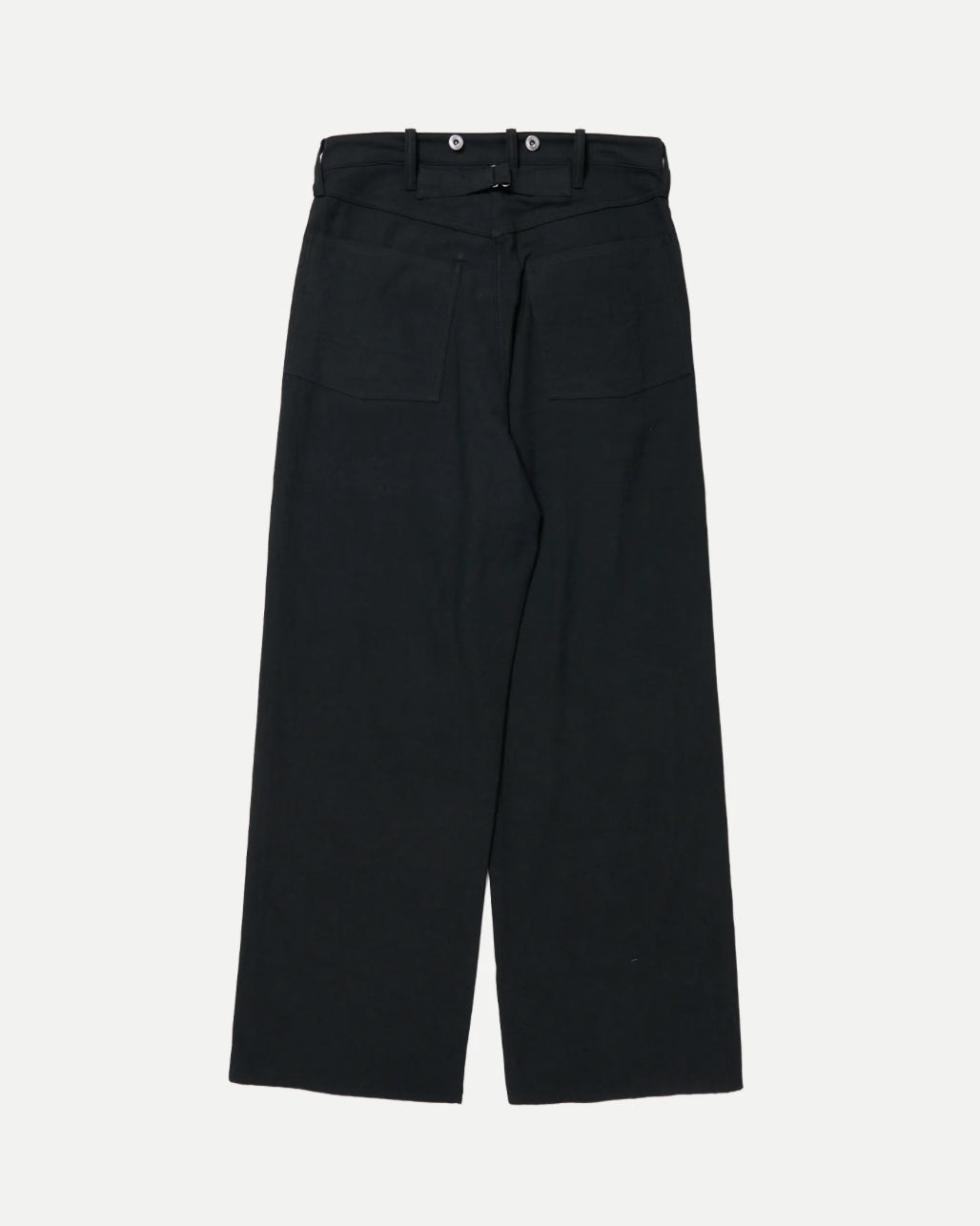 TAIGA TAKAHASHI BUCKLE-BACKED TROUSERS BLACK