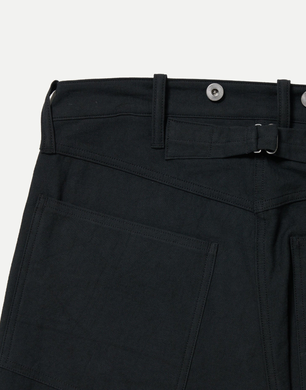 TAIGA TAKAHASHI BUCKLE-BACKED TROUSERS BLACK