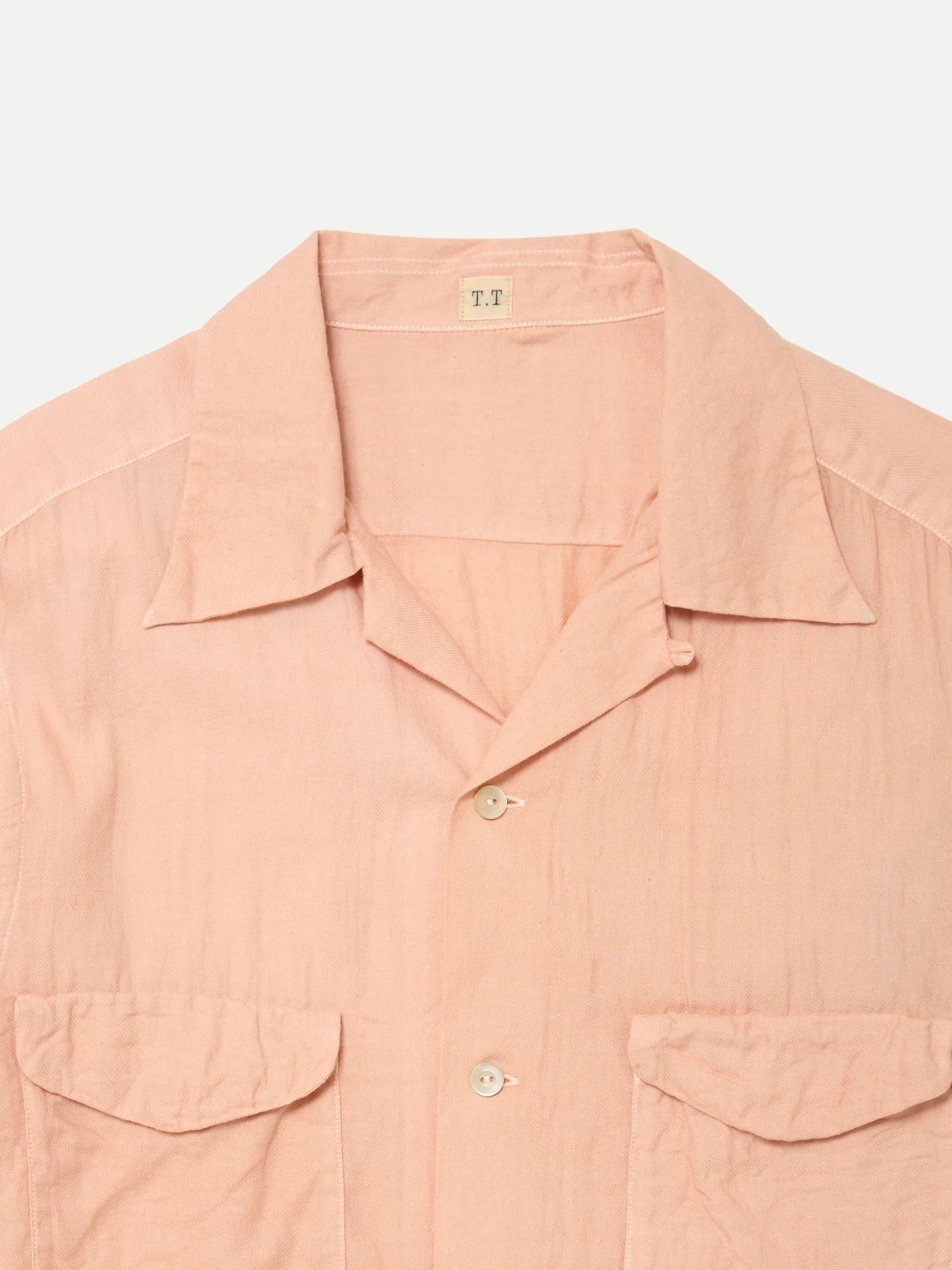 TAIGA TAKAHASHI LOT.101 OPEN COLLAR SHIRT SAKURA