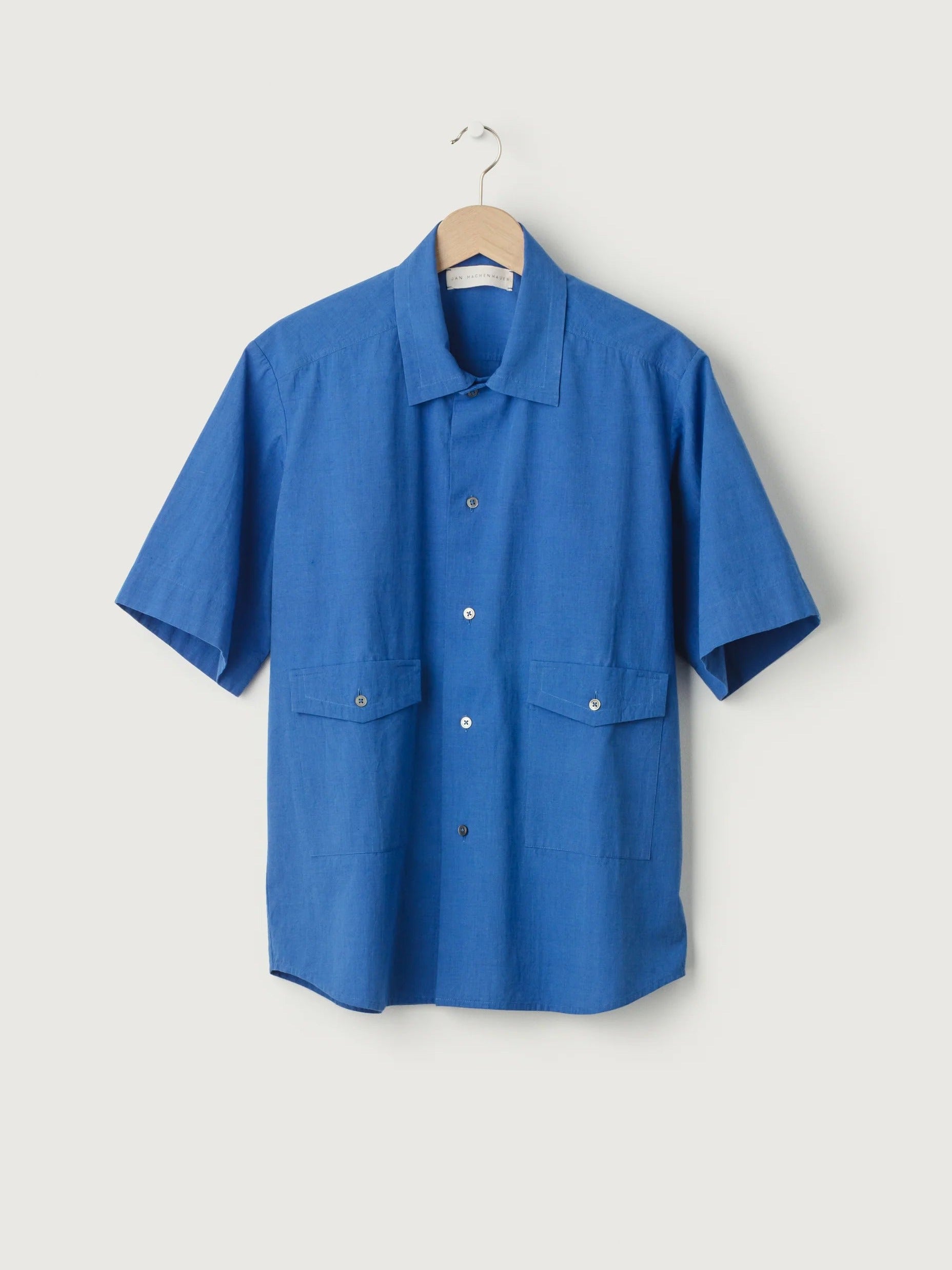 JAN MACHENHAUER Zane Shirt Fil-a-fil Cornflower Blue